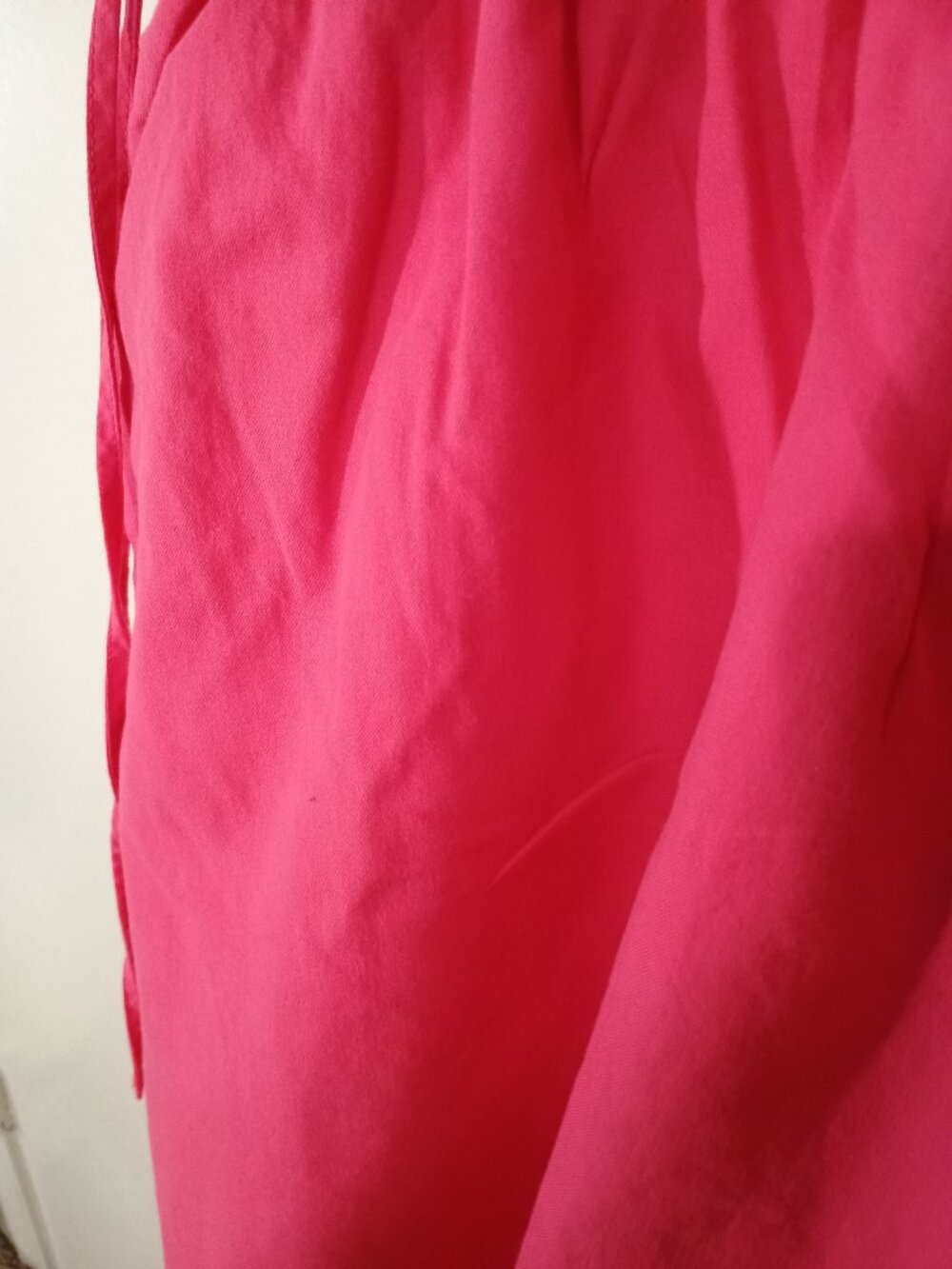 Universal Thread Hot Pink Cotton Flutter Sleeve Drawstring Waist Mini Dress M - Picture 4 of 7